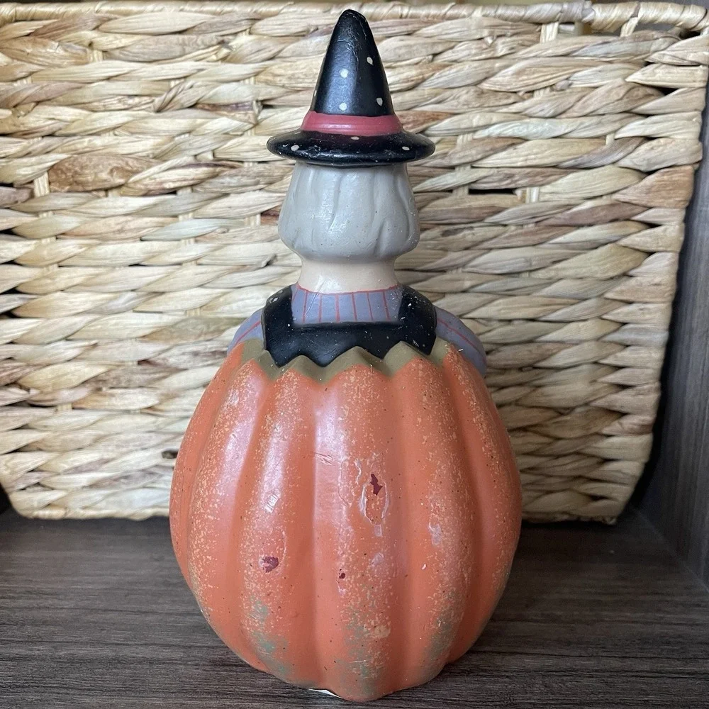Vintage Midwest Cannon‎ Falls Jack-o'-lantern Wax Candle Halloween Pumpkin Witch